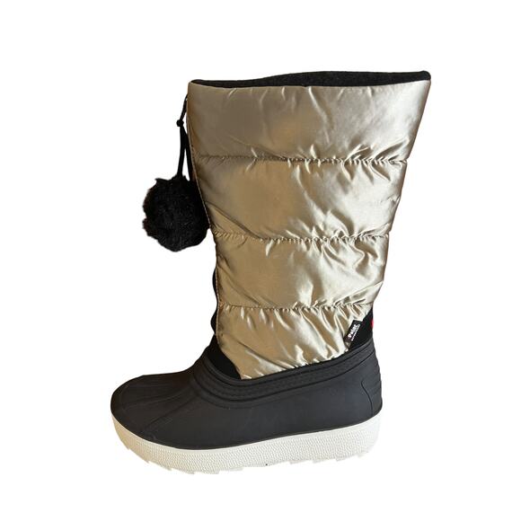 Pajar Waterproof Tall Metallic Snow Boots Champagne Gold - Picture 1 of 10